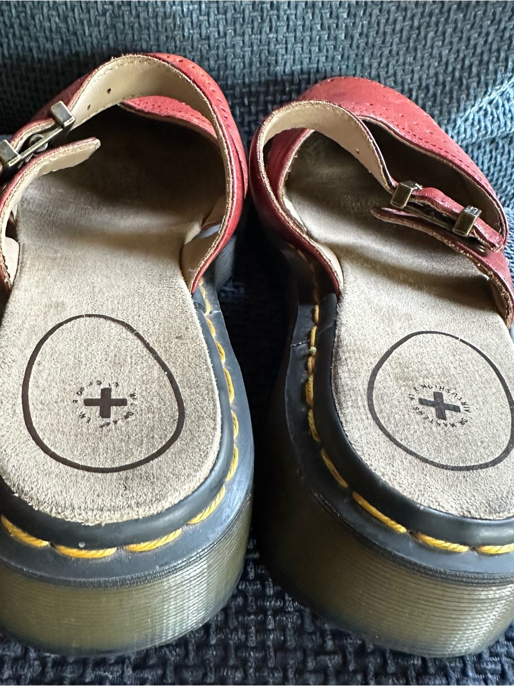 Dr. Martens vintage Red Leather Mary Jane Clogs - Picture 6 of 7